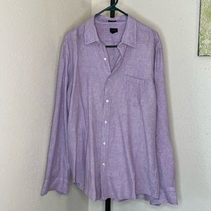 J. Crew Murano Baird Mcnutt Lavender Linen Button Down Shirt XL